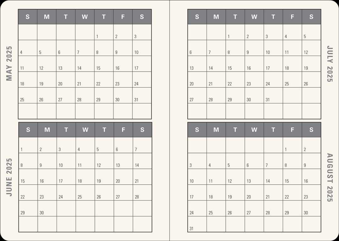 2025 weekly calendar template