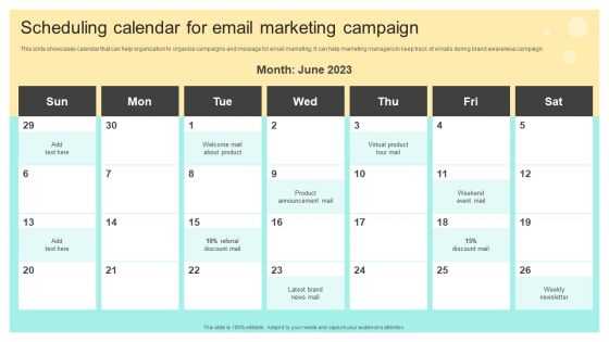 email calendar template