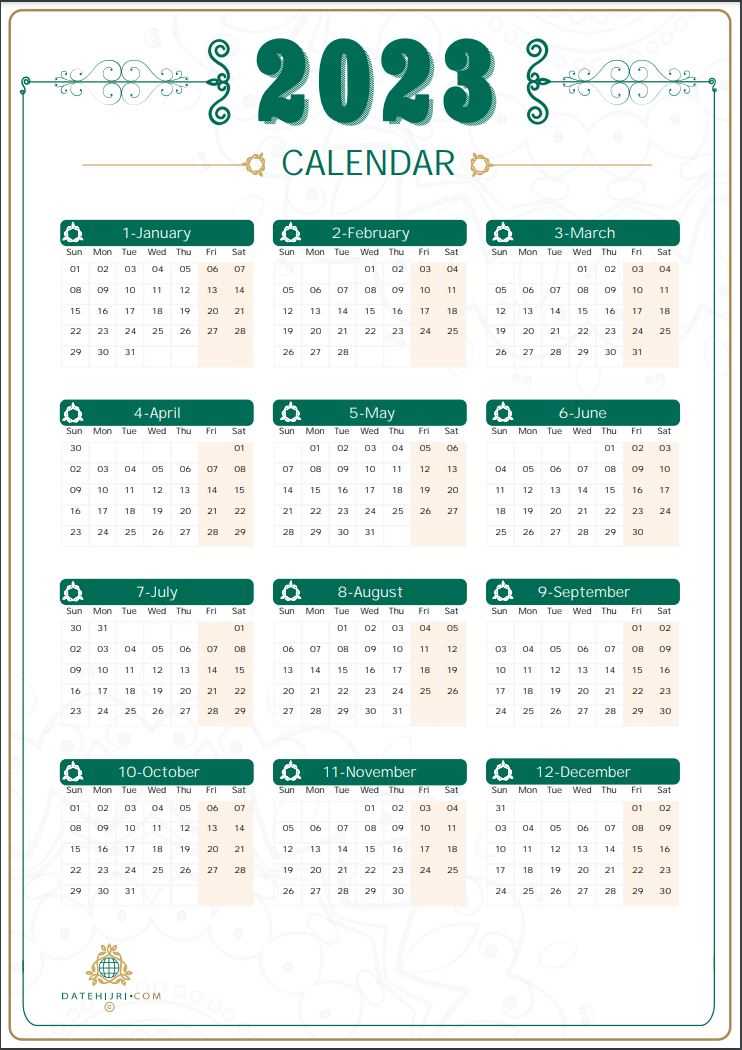 adjustable calendar template 2025