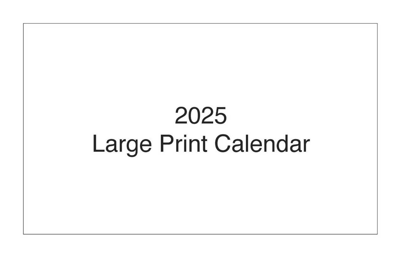 large print calendar template