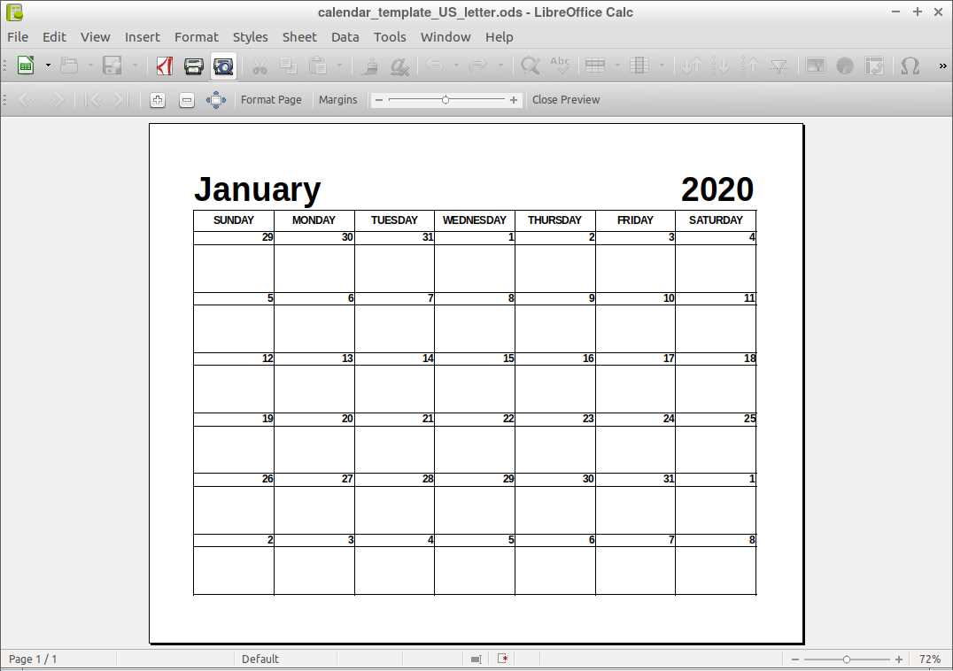 office calendar template