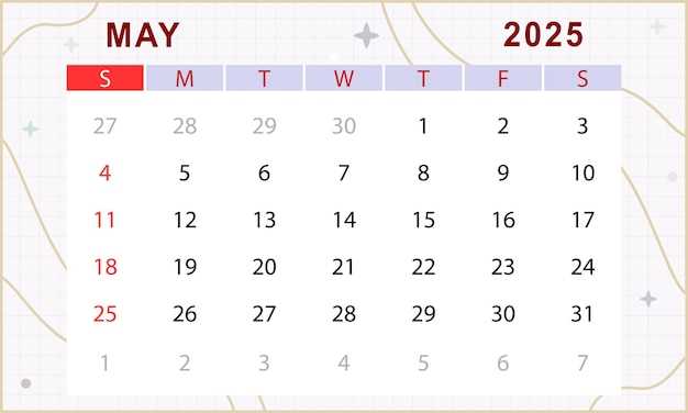 2025 cute calendar template