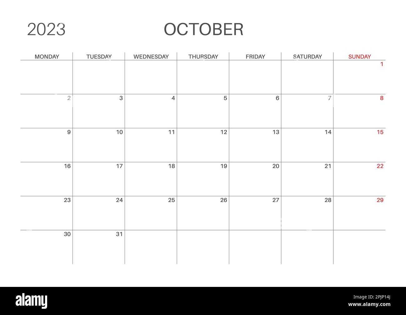 october calendar template