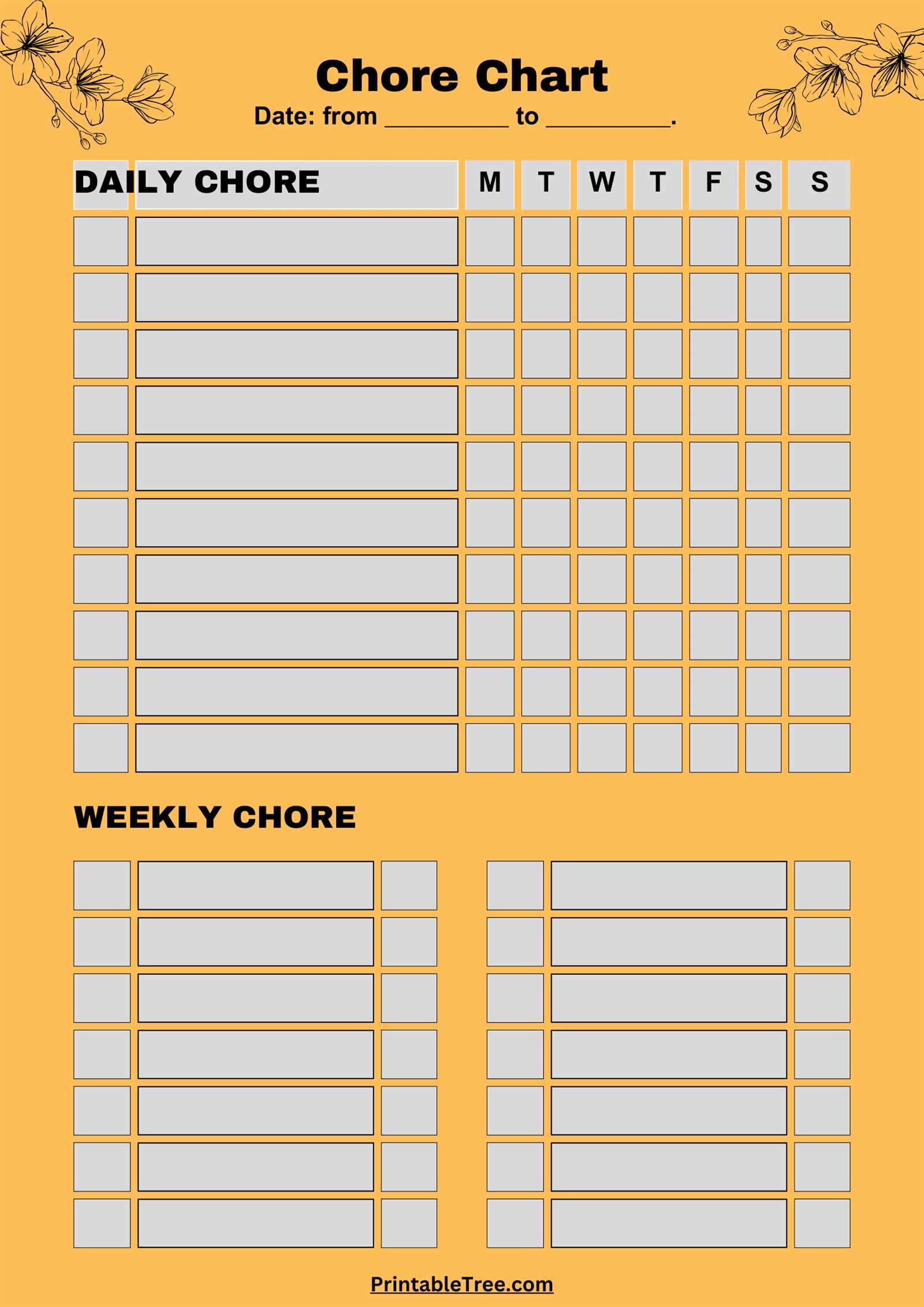 chore calendar template free