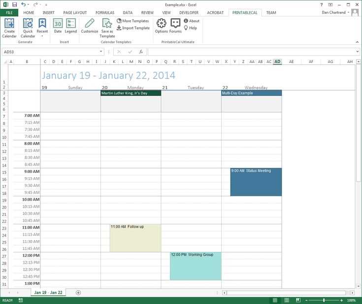 create outlook calendar template