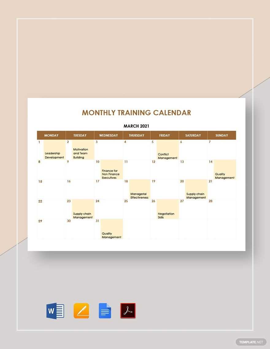 department calendar template