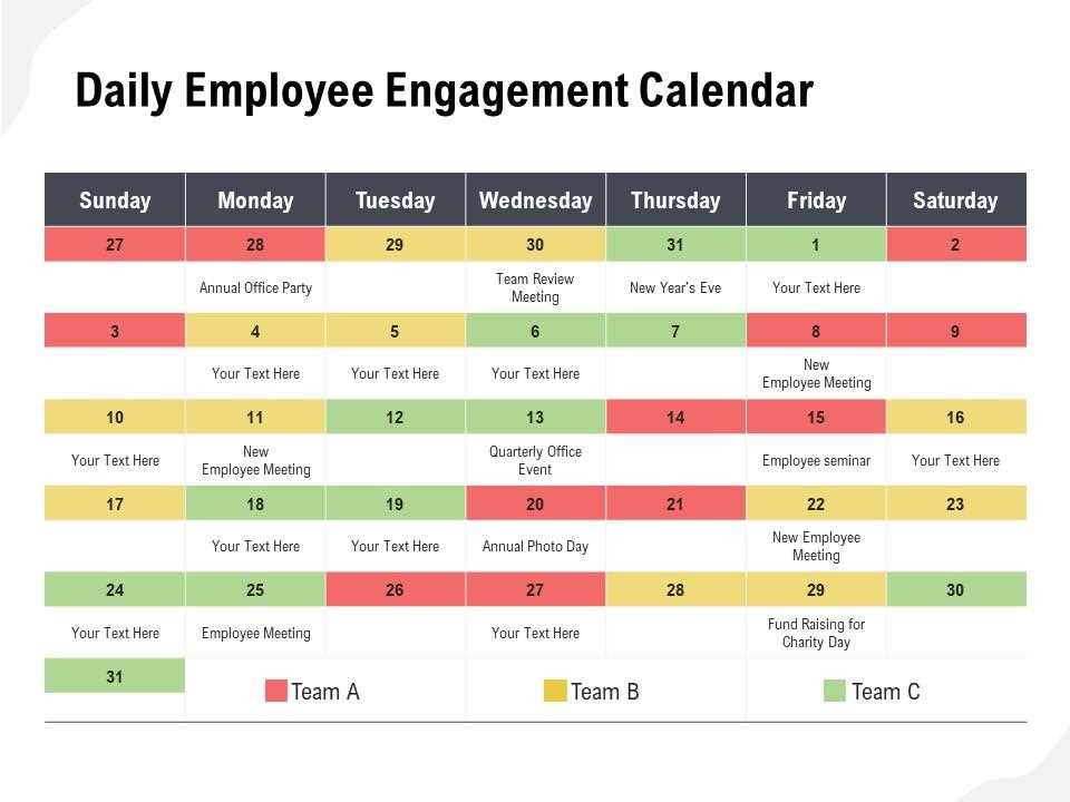 employee engagement calendar template