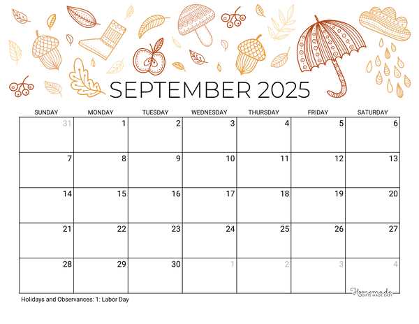 fall 2026 calendar template