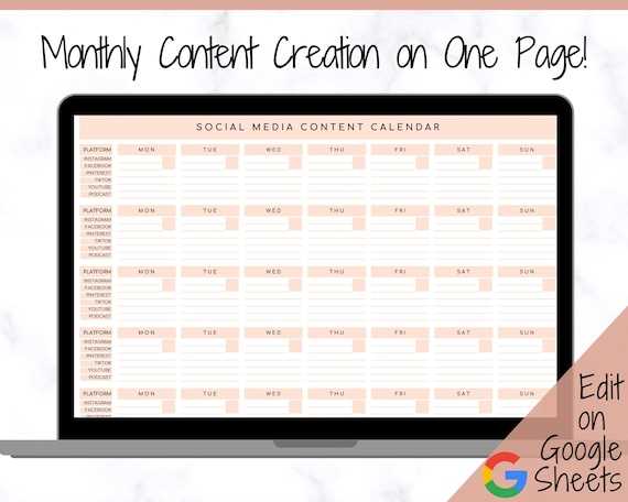 monthly social media content calendar template