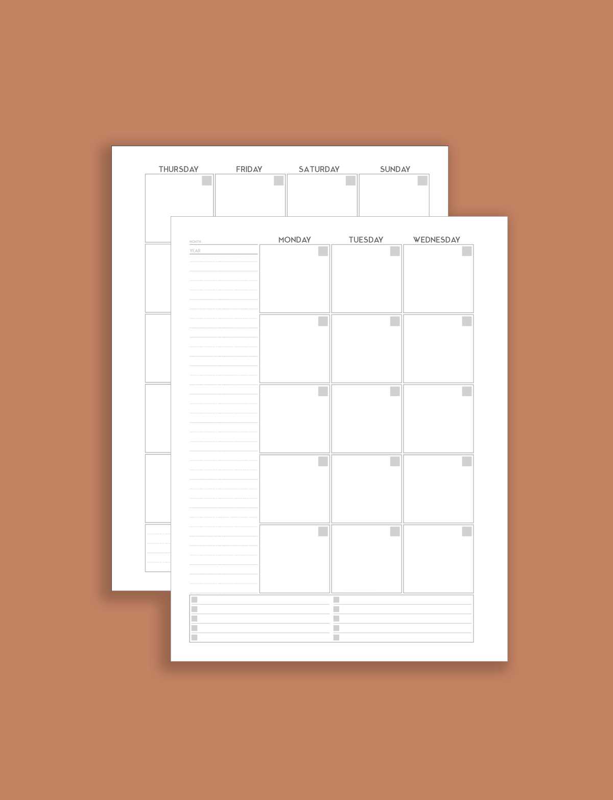 8.5 x 5.5 calendar template free