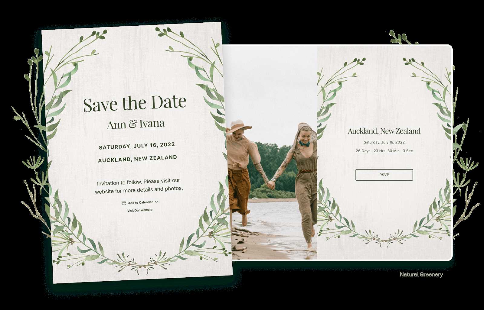 save the date calendar card template