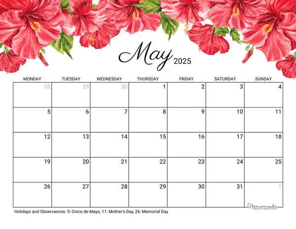 free may 2025 calendar template