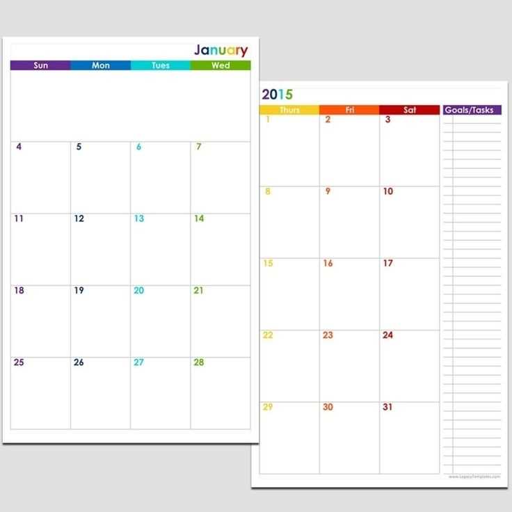 8.5 x 5.5 calendar template free