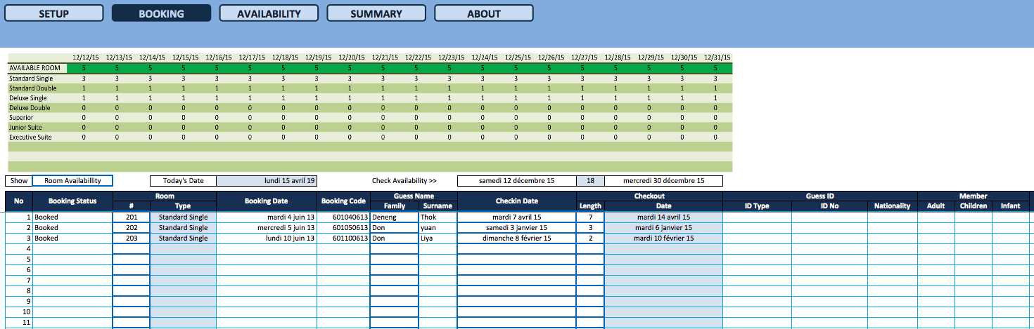 free reservation calendar template