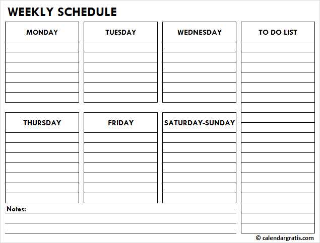 blank weekly calendar template