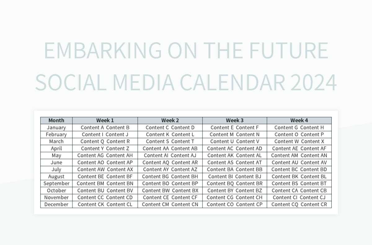 social media calendar template 2025