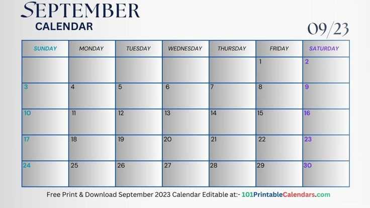 editable september calendar template