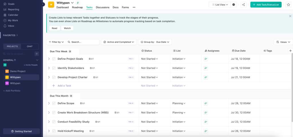 project manager calendar template