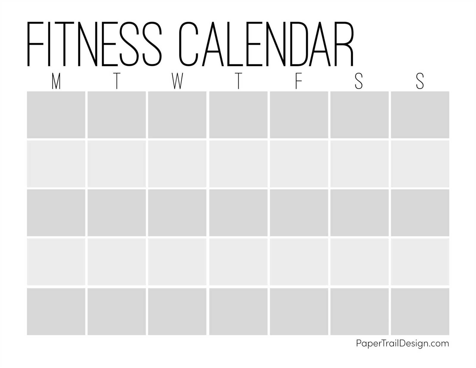 customizable workout calendar template