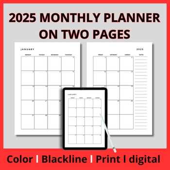 two page monthly calendar template