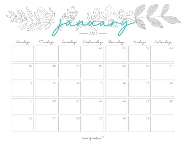 january 2026 calendar free template