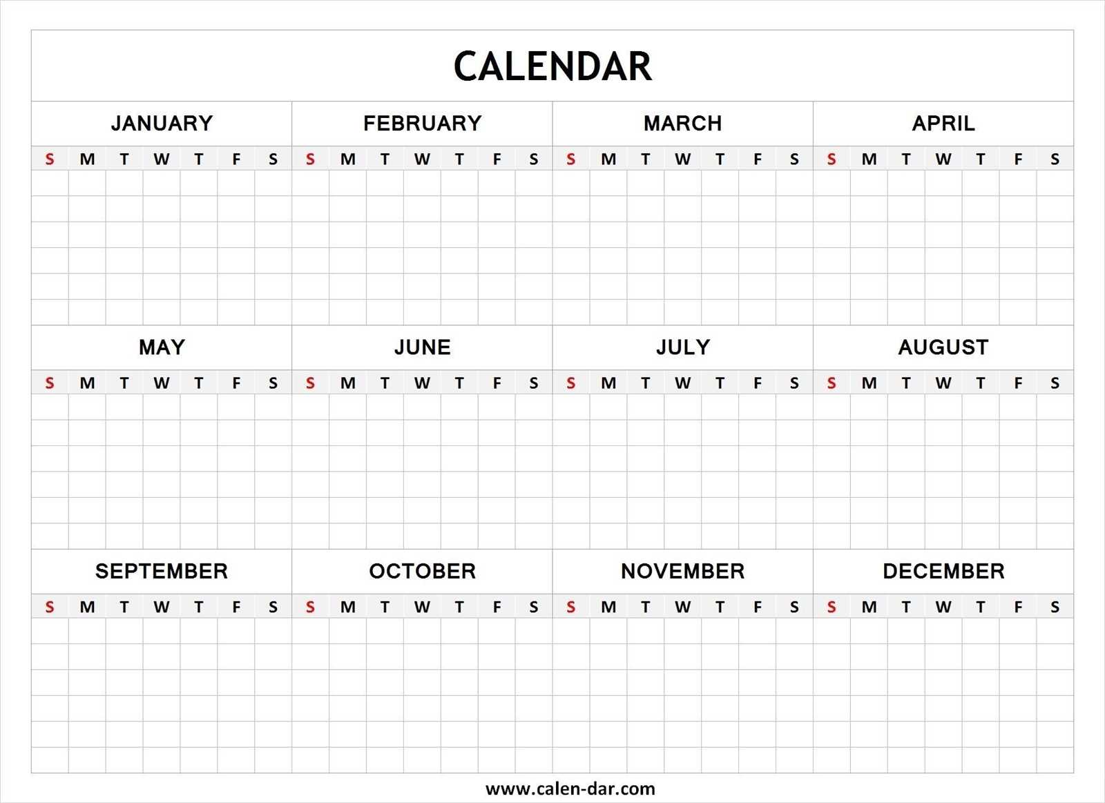 annual calendar templates