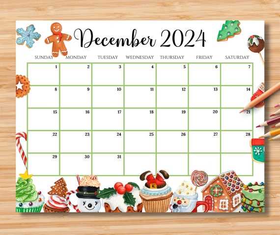 editable christmas calendar template