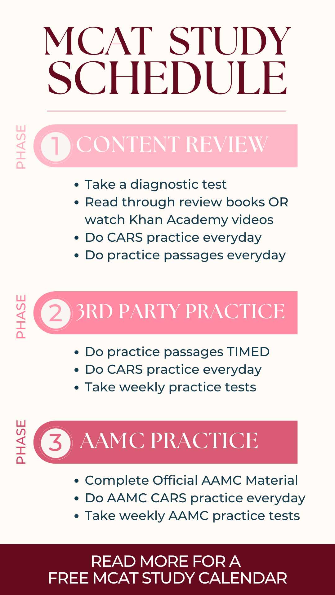 mcat study calendar template