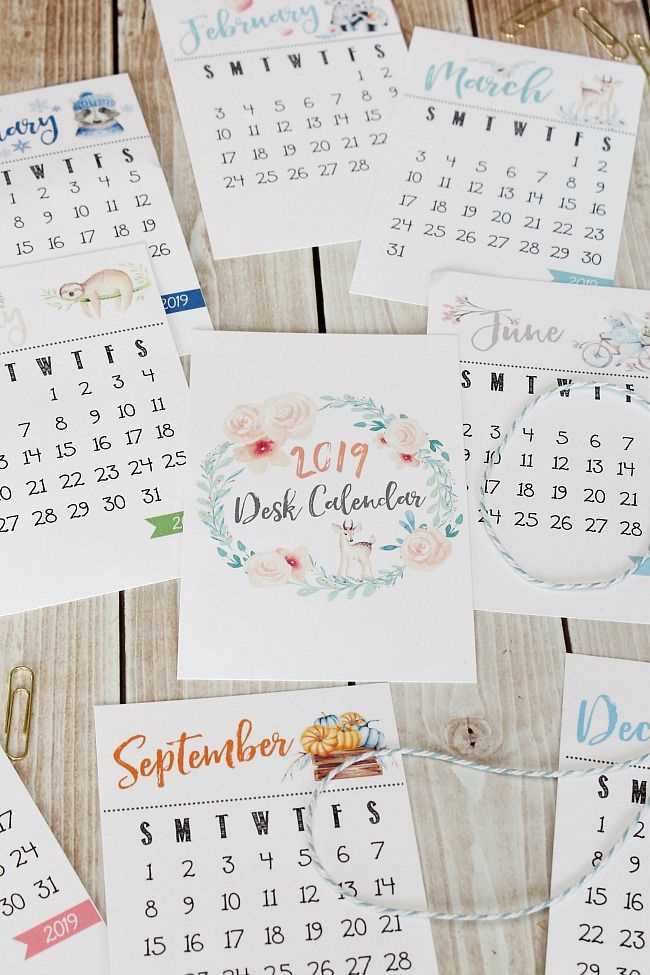 diy desk calendar template