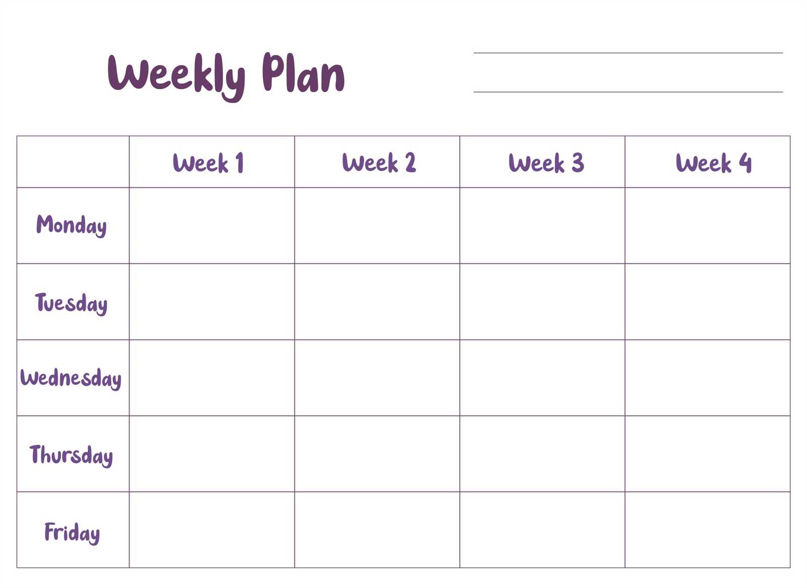 5 week calendar template