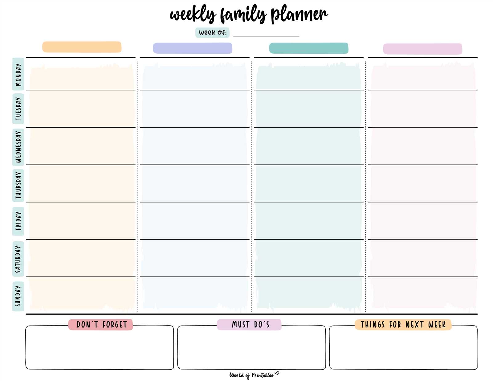 free calendar organizer template