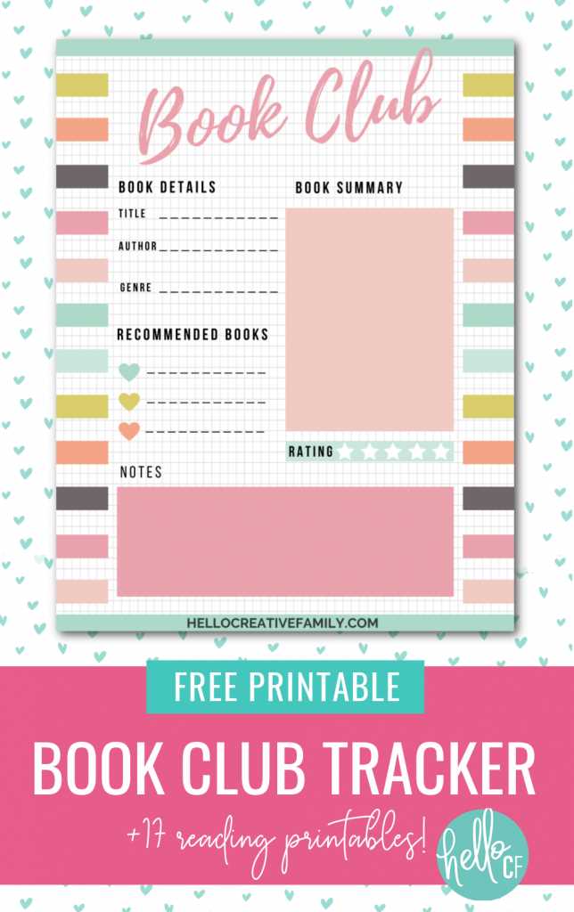 book club calendar template