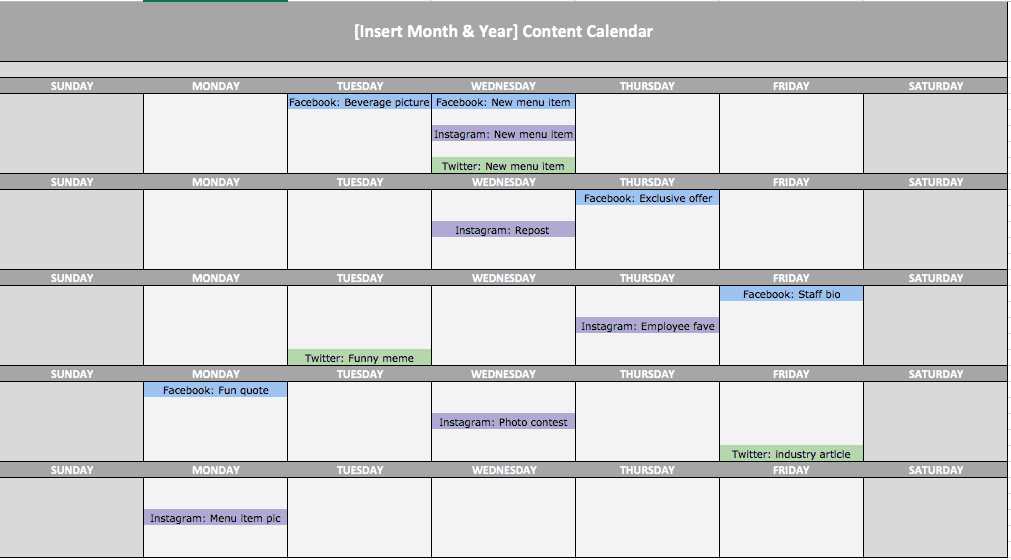 bar calendar template