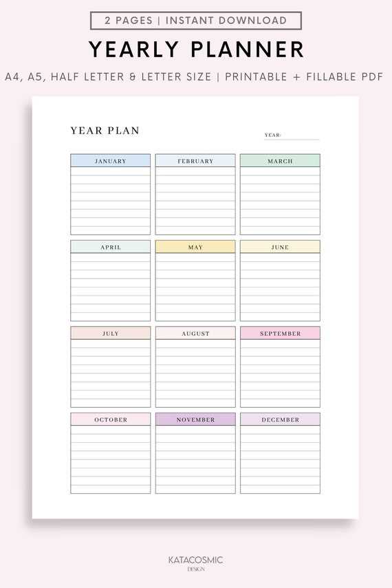 yearly calendar templates