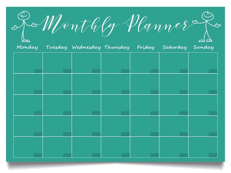 monthly menu calendar template