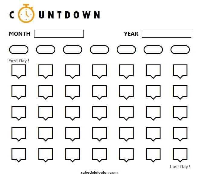 birthday countdown calendar template