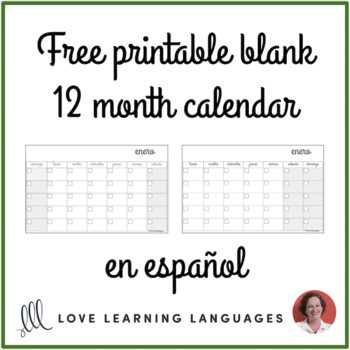 free spanish calendar templates