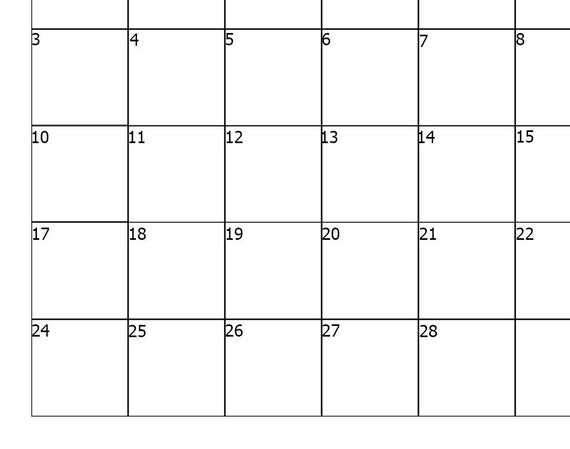 blank calendar template february 2025