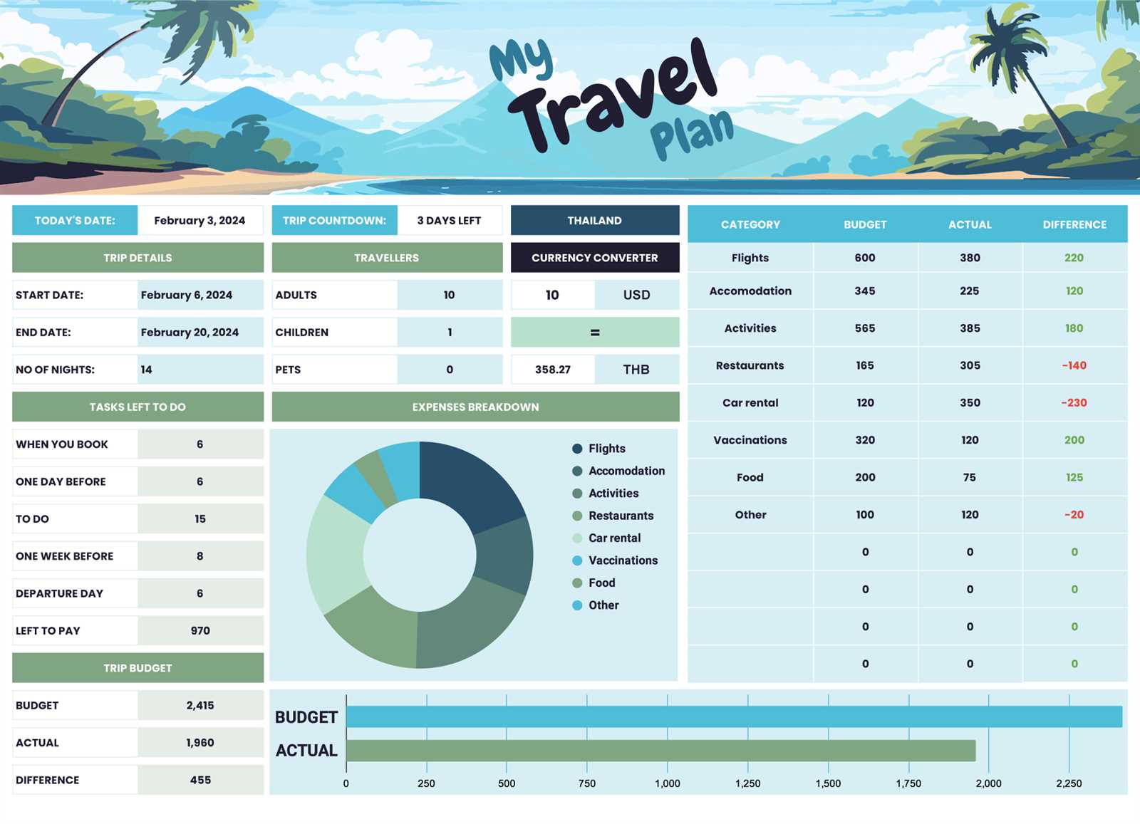 vacation calendar template free