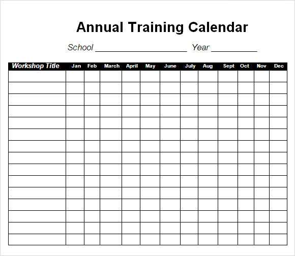 running training calendar template