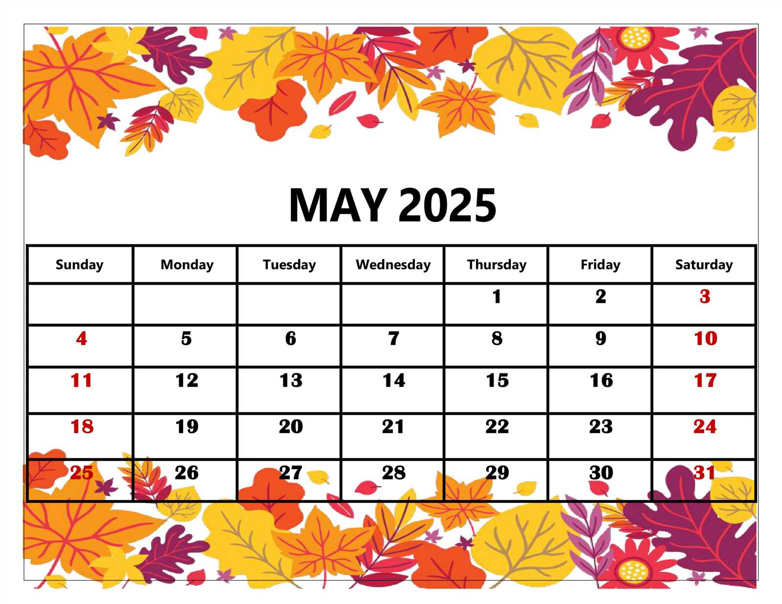 fillable calendar template may 2026
