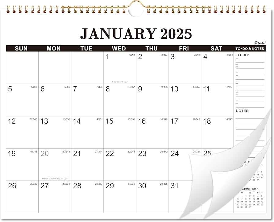 wall calendar template 2025