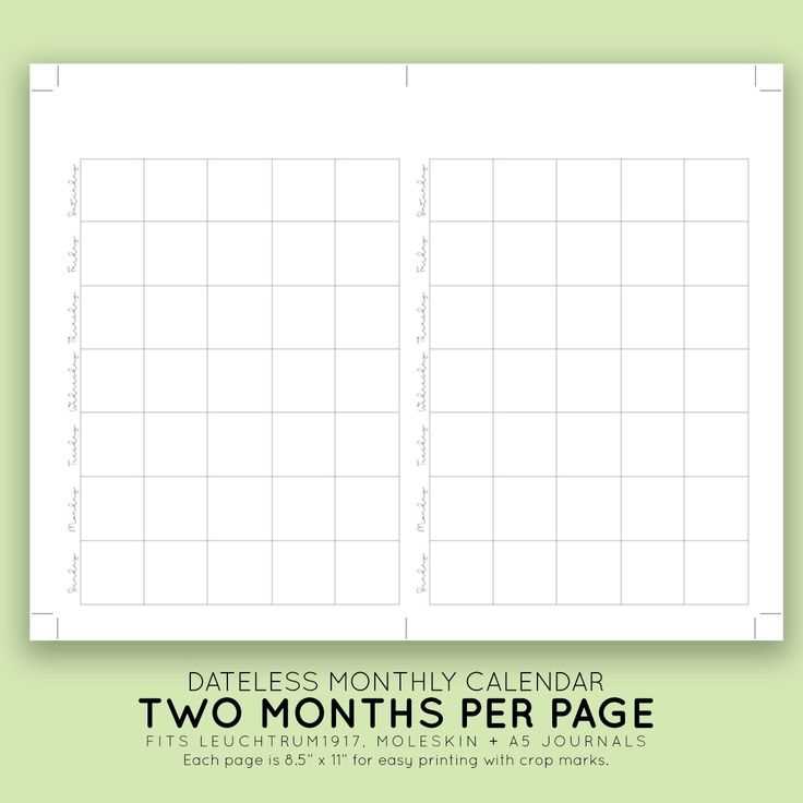 8.5 x 5.5 calendar template free