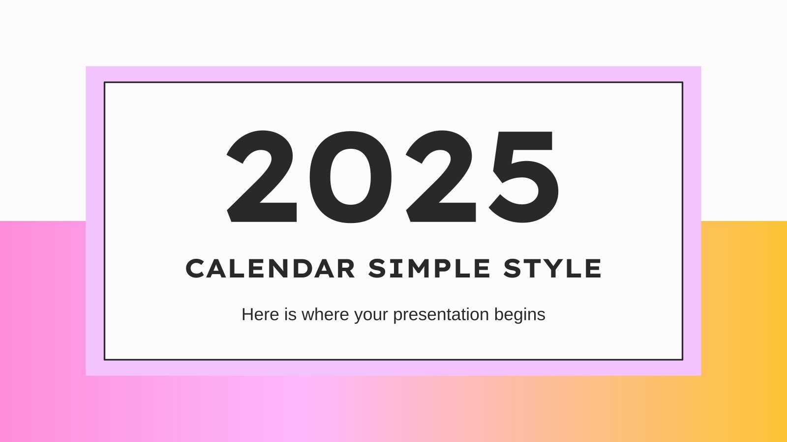 2025 calendar powerpoint template free