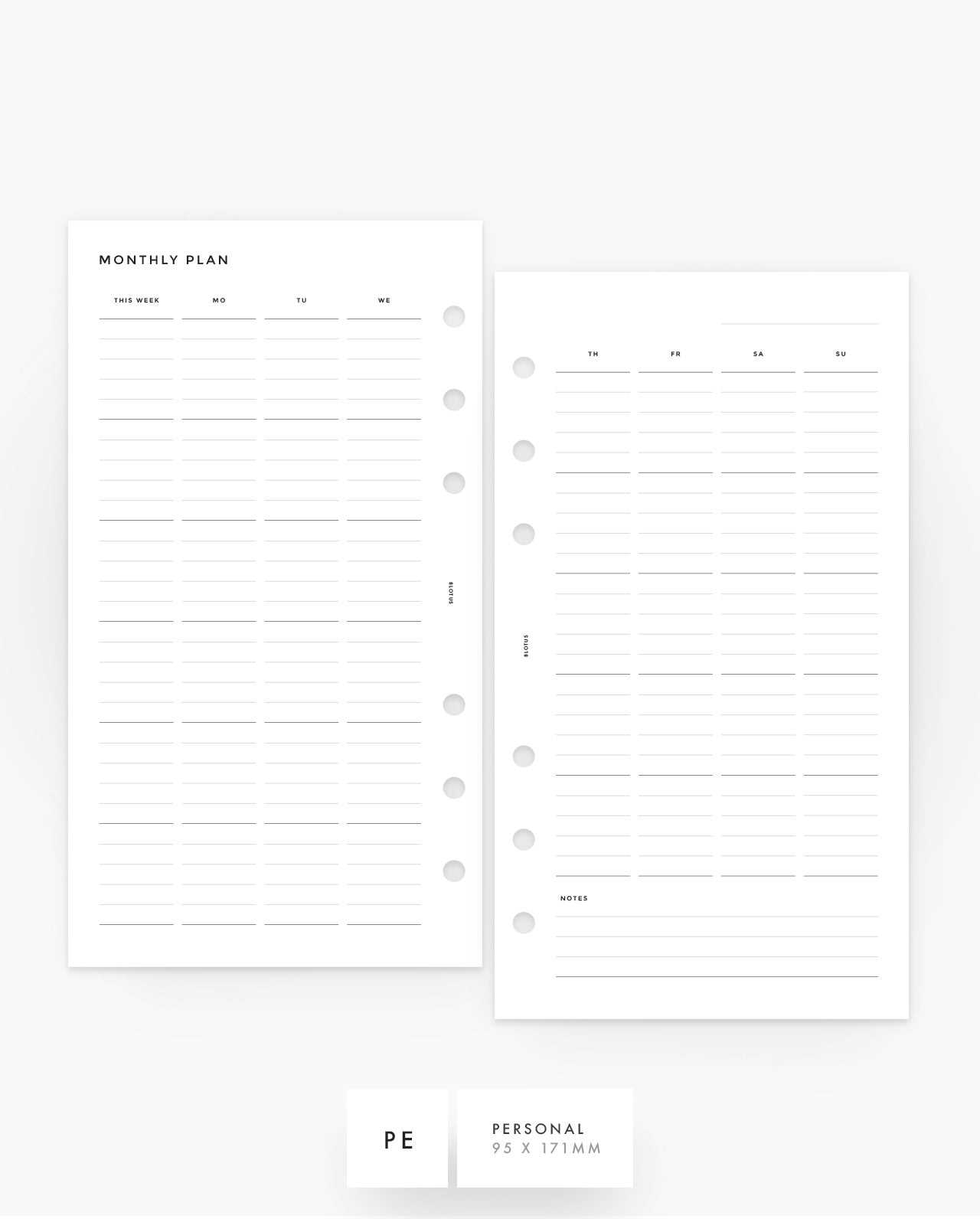 personal calendar template