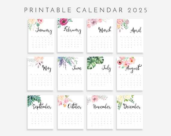 cute calendar template 2025