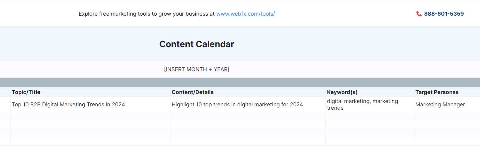 marketing editorial calendar template