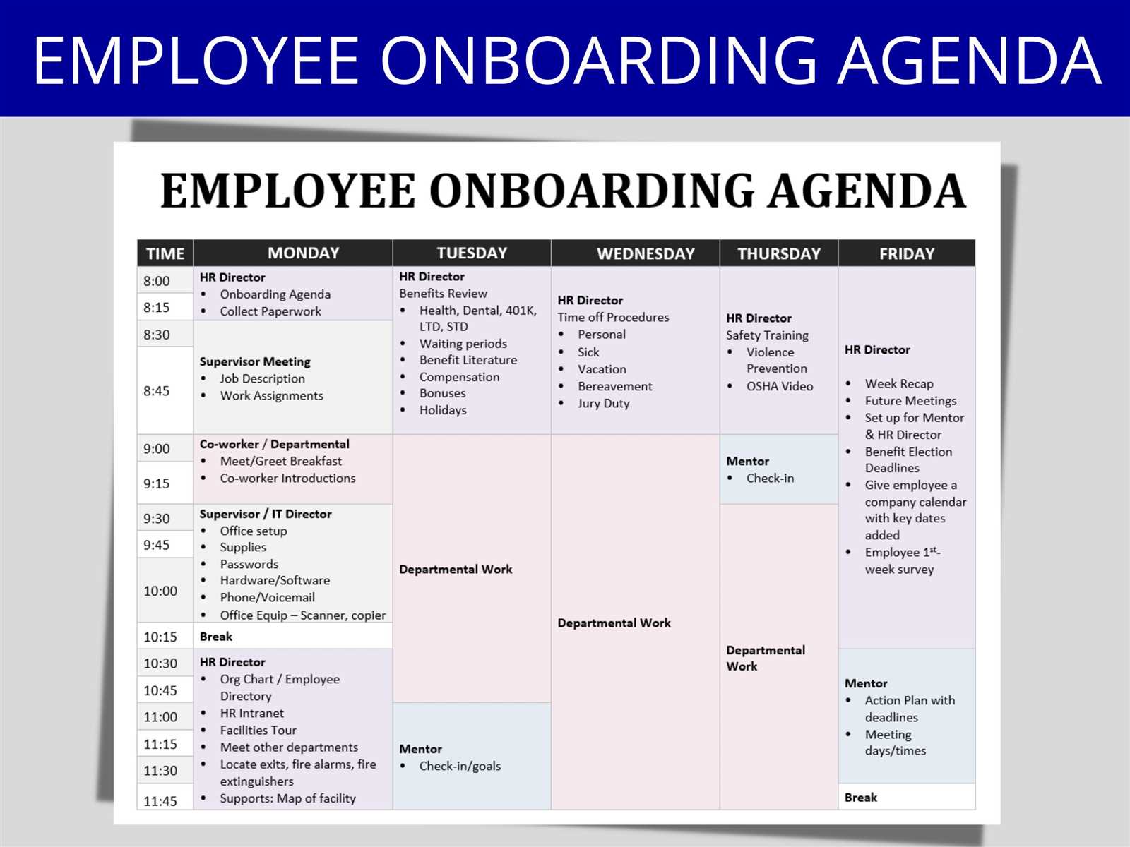 onboarding calendar template