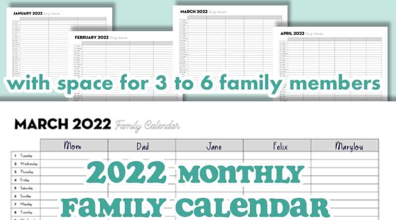 family schedule calendar template