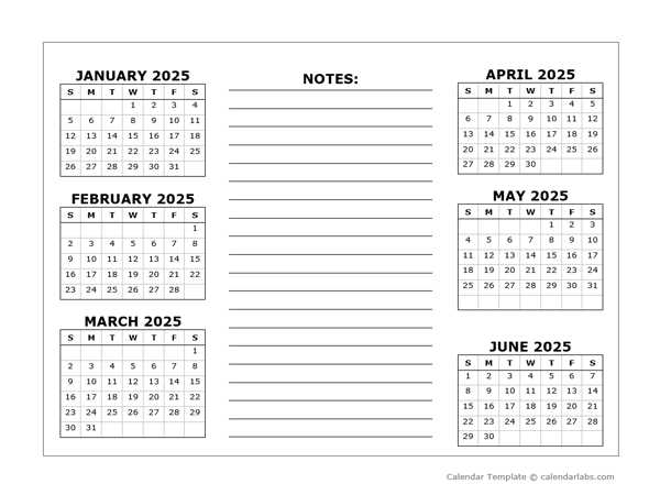 free calendar templates 2025